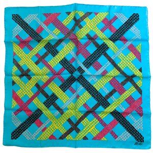 Vtg 80s MILLI geometric print silk scarf